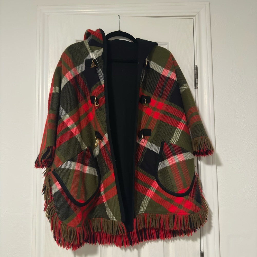 Vintage Wool Plaid Cape